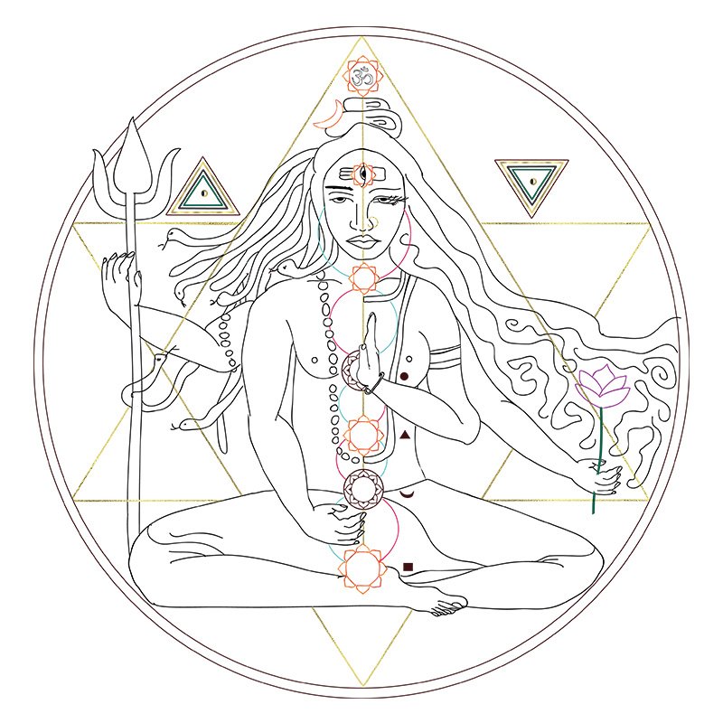 Kashaya Tantra Custom Ardhanarishvara Illustration by Amritae Design 2